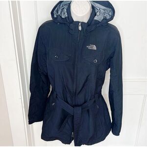 The North Face Rain/Trench Jacket Belted Black Size Medium